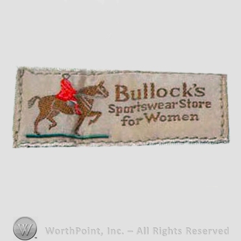 Mark with Clothing label : Bullock&rsquo;s. | #384161