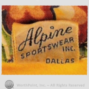 Mark with Clothing label : Alpine Sportswear. | #407558