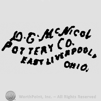 Mark with Curved writing DG Mc Nicol Pottery Co | #62550