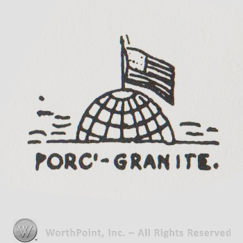 Mark with Half-globe with US flag, PORC-GRANITE | #75016