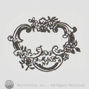Mark with cartouche design with flowers | #8575