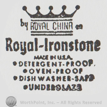 Mark with logo with "royal ironstone made in usa | #9163